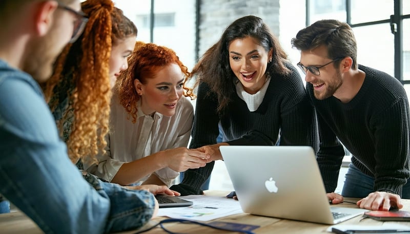 Team collaborating at The True Reach digital marketing agency